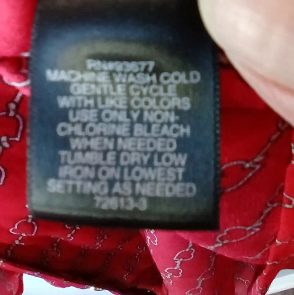 Liz Claiborne womens XXL red heart button down long sleeve blouse office wear - Picture 8 of 10